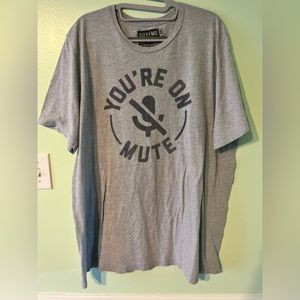 Buy Me Brunch You're On Mute Microphone Off Two-Tone Graphic Print T-Shirt. XXL.